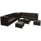 vidaXL Set sofás de jardín 8 piezas y cojines ratán sintético marrón vidaXL Set sofás de jardín 8 piezas y cojines ratán sintético marrón