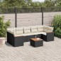 vidaXL Set de sofás de jardín 8 piezas y cojines ratán sintético negro vidaXL Set de sofás de jardín 8 piezas y cojines ratán sintético negro