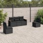 vidaXL Set de muebles de jardín 5 pzas y cojines ratán sintético negro vidaXL Set de muebles de jardín 5 pzas y cojines ratán sintético negro
