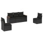 vidaXL Set de muebles de jardín 5 pzas y cojines ratán sintético negro vidaXL Set de muebles de jardín 5 pzas y cojines ratán sintético negro
