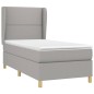 vidaXL Cama box spring con colchón tela gris claro 90x190 cm vidaXL Cama box spring con colchón tela gris claro 90x190 cm