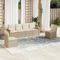 vidaXL Juego de sofás jardín con cojines 6 pzas ratán sintético beige vidaXL Juego de sofás jardín con cojines 6 pzas ratán sintético beige