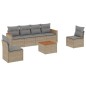 vidaXL Set sofás de jardín 7 piezas y cojines ratán sintético beige vidaXL Set sofás de jardín 7 piezas y cojines ratán sintético beige