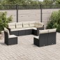 vidaXL Set de sofás de jardín 8 piezas y cojines ratán sintético negro vidaXL Set de sofás de jardín 8 piezas y cojines ratán sintético negro