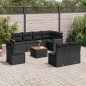 vidaXL Set de sofás de jardín 8 piezas y cojines ratán sintético negro vidaXL Set de sofás de jardín 8 piezas y cojines ratán sintético negro