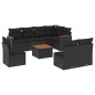 vidaXL Set de sofás de jardín 8 piezas y cojines ratán sintético negro vidaXL Set de sofás de jardín 8 piezas y cojines ratán sintético negro