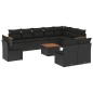 vidaXL Set de sofás de jardín 11 pzas y cojines ratán sintético negro vidaXL Set de sofás de jardín 11 pzas y cojines ratán sintético negro