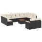 vidaXL Set de sofás de jardín y cojines 13 pzas ratán sintético negro vidaXL Set de sofás de jardín y cojines 13 pzas ratán sintético negro