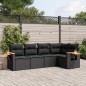 vidaXL Set de muebles de jardín 5 pzas y cojines ratán sintético negro vidaXL Set de muebles de jardín 5 pzas y cojines ratán sintético negro
