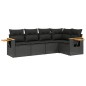 vidaXL Set de muebles de jardín 5 pzas y cojines ratán sintético negro vidaXL Set de muebles de jardín 5 pzas y cojines ratán sintético negro
