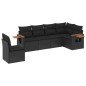 vidaXL Set de sofás de jardín 6 piezas y cojines ratán sintético negro vidaXL Set de sofás de jardín 6 piezas y cojines ratán sintético negro