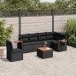 vidaXL Set de comedor de jardín 7 pzas y cojines ratán sintético negro vidaXL Set de comedor de jardín 7 pzas y cojines ratán sintético negro