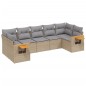 vidaXL Set sofás de jardín 7 piezas y cojines ratán sintético beige