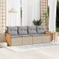 vidaXL Juego de sofás jardín con cojines 4 pzas ratán sintético beige vidaXL Juego de sofás jardín con cojines 4 pzas ratán sintético beige