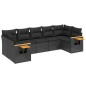 vidaXL Set de comedor de jardín 7 pzas y cojines ratán sintético negro vidaXL Set de comedor de jardín 7 pzas y cojines ratán sintético negro