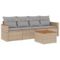 vidaXL Juego de sofás jardín con cojines 5 pzas ratán sintético beige vidaXL Juego de sofás jardín con cojines 5 pzas ratán sintético beige
