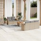 vidaXL Juego de sofás jardín con cojines 6 pzas ratán sintético beige vidaXL Juego de sofás jardín con cojines 6 pzas ratán sintético beige