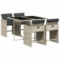 vidaXL Set comedor de jardín 5 pzas cojines ratán sintético gris claro vidaXL Set comedor de jardín 5 pzas cojines ratán sintético gris claro