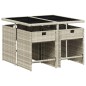 vidaXL Set comedor de jardín 5 pzas cojines ratán sintético gris claro vidaXL Set comedor de jardín 5 pzas cojines ratán sintético gris claro