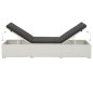 vidaXL Tumbona con cojín negro ratán sintético blanco