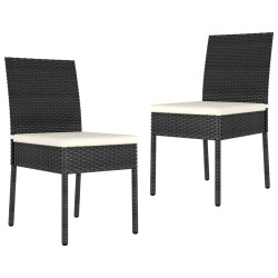 vidaXL Sillas de comedor de jardín 2 unidades ratán sintético negro