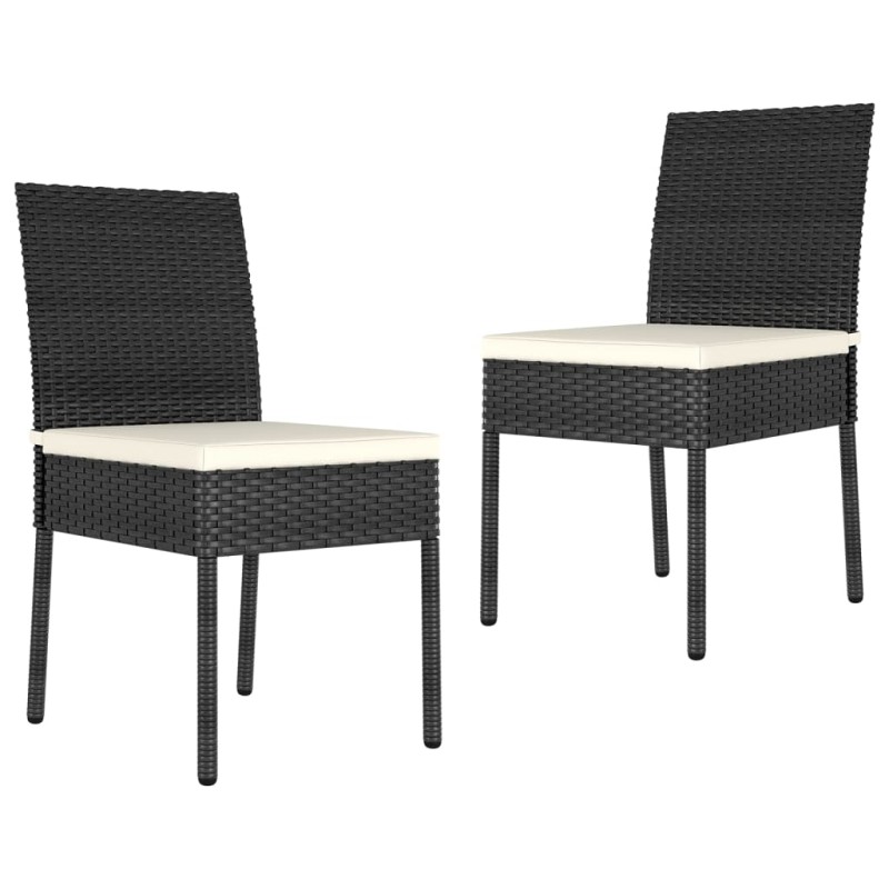 vidaXL Sillas de comedor de jardín 2 unidades ratán sintético negro vidaXL Sillas de comedor de jardín 2 unidades ratán sintético negro