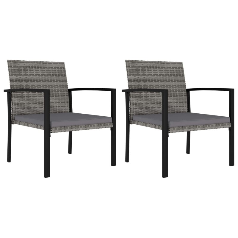 vidaXL Sillas de comedor de jardín 2 unidades ratán sintético gris vidaXL Sillas de comedor de jardín 2 unidades ratán sintético gris