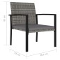 vidaXL Sillas de comedor de jardín 2 unidades ratán sintético gris vidaXL Sillas de comedor de jardín 2 unidades ratán sintético gris
