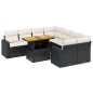 vidaXL Set de sofás de jardín 8 piezas y cojines ratán sintético negro vidaXL Set de sofás de jardín 8 piezas y cojines ratán sintético negro