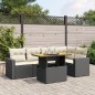 vidaXL Set de sofás de jardín 6 piezas y cojines ratán sintético negro vidaXL Set de sofás de jardín 6 piezas y cojines ratán sintético negro