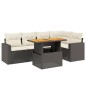vidaXL Set de sofás de jardín 6 piezas y cojines ratán sintético negro vidaXL Set de sofás de jardín 6 piezas y cojines ratán sintético negro