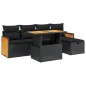 vidaXL Set de sofás de jardín 6 piezas y cojines ratán sintético negro vidaXL Set de sofás de jardín 6 piezas y cojines ratán sintético negro