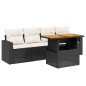 vidaXL Set de muebles de jardín 5 pzas y cojines ratán sintético negro vidaXL Set de muebles de jardín 5 pzas y cojines ratán sintético negro