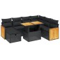 vidaXL Set de sofás de jardín 8 piezas y cojines ratán sintético negro