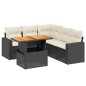vidaXL Set de sofás de jardín 6 piezas y cojines ratán sintético negro vidaXL Set de sofás de jardín 6 piezas y cojines ratán sintético negro