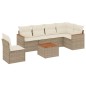vidaXL Set sofás de jardín 7 piezas y cojines ratán sintético beige vidaXL Set sofás de jardín 7 piezas y cojines ratán sintético beige
