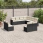 vidaXL Set de sofás de jardín 11 pzas y cojines ratán sintético negro vidaXL Set de sofás de jardín 11 pzas y cojines ratán sintético negro