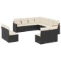 vidaXL Set de sofás de jardín 11 pzas y cojines ratán sintético negro vidaXL Set de sofás de jardín 11 pzas y cojines ratán sintético negro