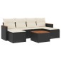 vidaXL Set de comedor de jardín 7 pzas y cojines ratán sintético negro vidaXL Set de comedor de jardín 7 pzas y cojines ratán sintético negro