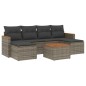 vidaXL Set de sofás de jardín 7 piezas con cojines ratán PE gris vidaXL Set de sofás de jardín 7 piezas con cojines ratán PE gris