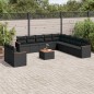 vidaXL Set de sofás de jardín 12 piezas cojines ratán sintético negro vidaXL Set de sofás de jardín 12 piezas cojines ratán sintético negro