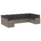 vidaXL Set de sofás de jardín 10 pzas con cojines ratán sintético gris vidaXL Set de sofás de jardín 10 pzas con cojines ratán sintético gris