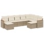vidaXL Set de sofás de jardín 9 pzas con cojines ratán sintético beige vidaXL Set de sofás de jardín 9 pzas con cojines ratán sintético beige