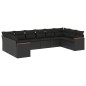 vidaXL Set de sofás de jardín 10 pzas cojines ratán sintético negro vidaXL Set de sofás de jardín 10 pzas cojines ratán sintético negro