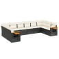 vidaXL Set de sofás de jardín 10 pzas cojines ratán sintético negro vidaXL Set de sofás de jardín 10 pzas cojines ratán sintético negro