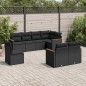 vidaXL Set de sofás de jardín 8 piezas y cojines ratán sintético negro vidaXL Set de sofás de jardín 8 piezas y cojines ratán sintético negro