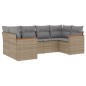 vidaXL Juego de sofás jardín con cojines 6 pzas ratán sintético beige vidaXL Juego de sofás jardín con cojines 6 pzas ratán sintético beige