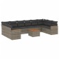 vidaXL Set de sofás de jardín 11 pzas y cojines ratán sintético gris vidaXL Set de sofás de jardín 11 pzas y cojines ratán sintético gris
