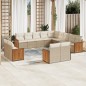 vidaXL Set sofás de jardín con cojines 13 pzas ratán sintético beige vidaXL Set sofás de jardín con cojines 13 pzas ratán sintético beige