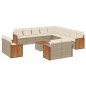 vidaXL Set sofás de jardín 14 pzas con cojines ratán sintético beige vidaXL Set sofás de jardín 14 pzas con cojines ratán sintético beige
